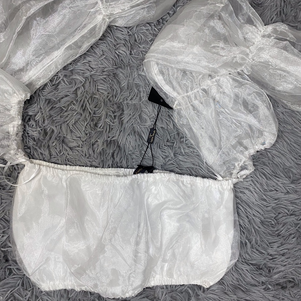 White Sheer Off the Shoulder Bandeau